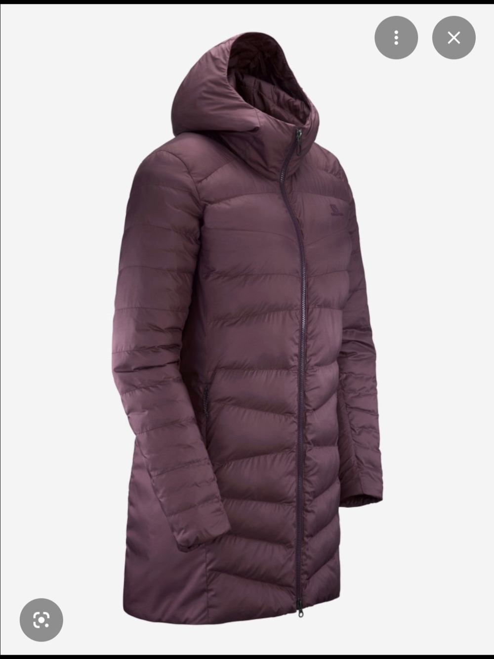 Salomon Long Quilted Puffer Coat - Mauve - Picture 9 of 9